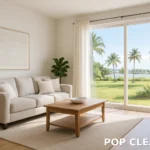 A sparkling clean living room, showcasing why POP Cleaning is the best cleaning company in Lee County